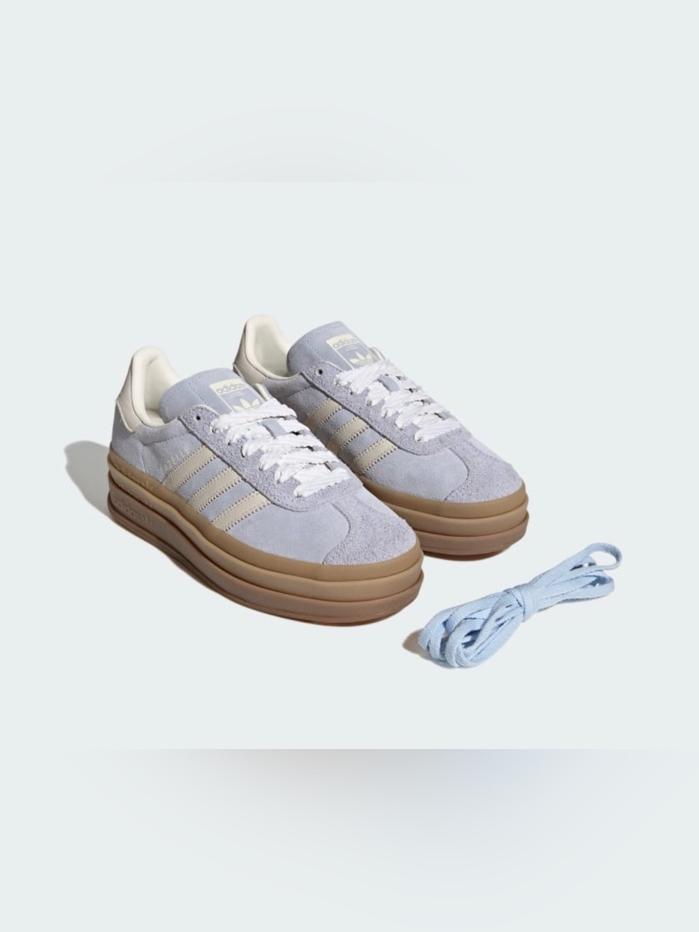NWT adidas Gazelle Bold IH4210 Crystal Sky Chalk Pearl Platform Sneakers W 10.5